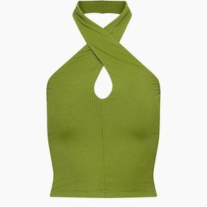 Aritzia Bay Halter Top in Succulent Green, Size Small